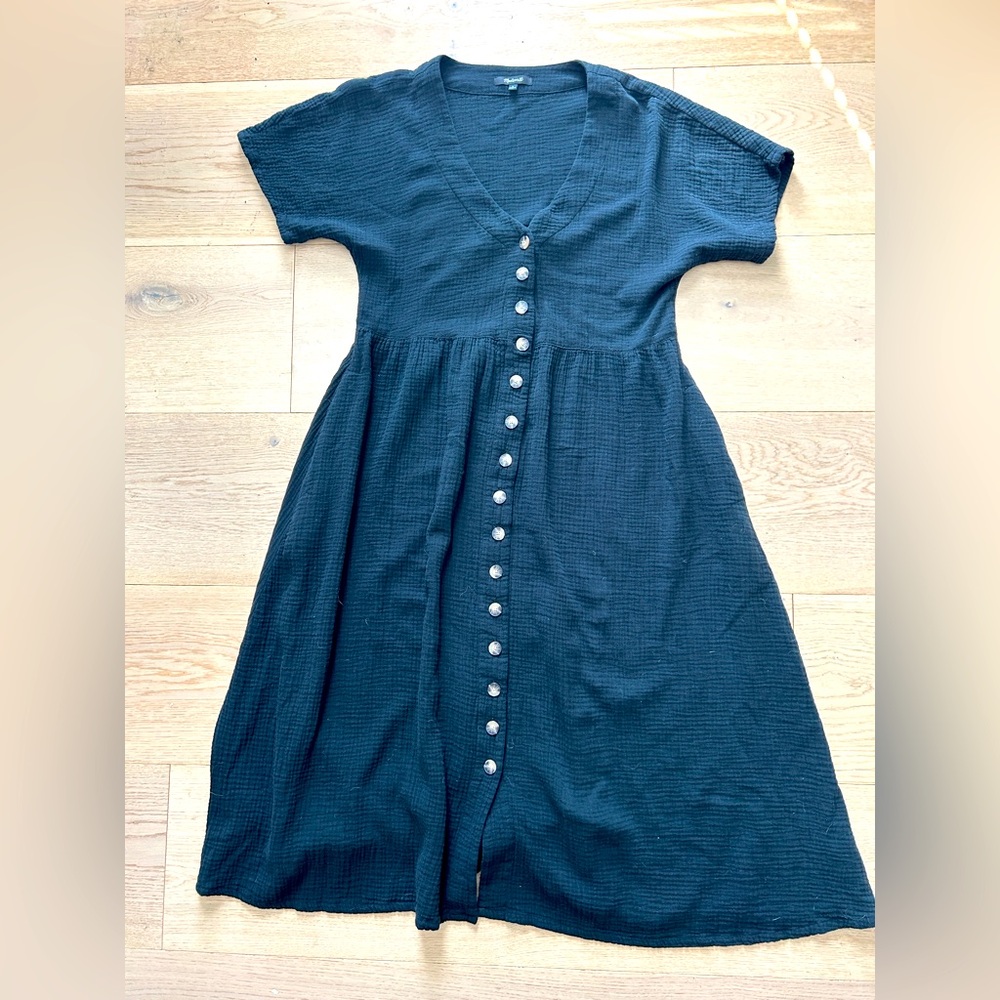 Black midi length madewell dress